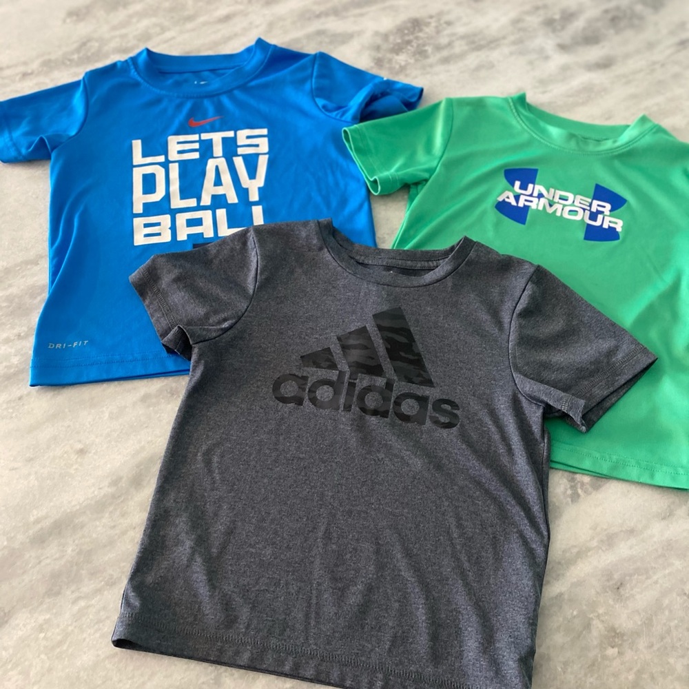 3T sports dry fit tee bundle. adidas, under Armour, Nike